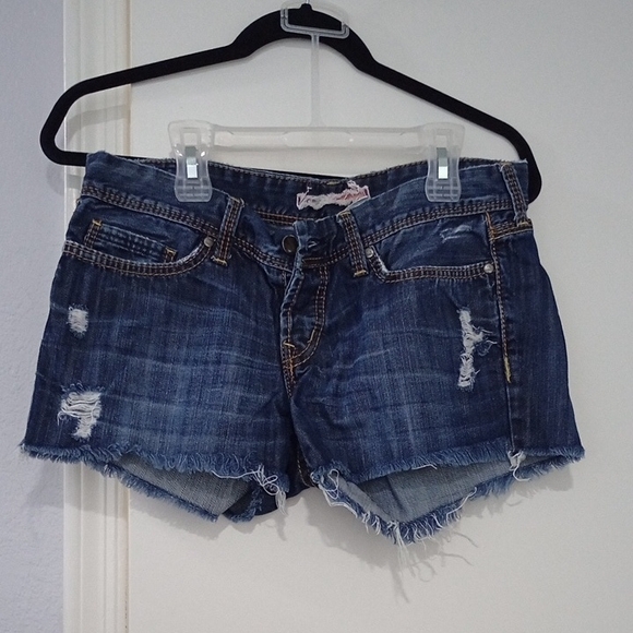 Song Pants - Distressed Blue Denim Jean Shorts